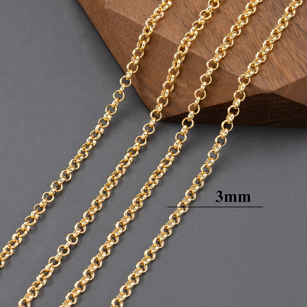 GUFEATHER C174,diy chain,pass REACH,nickel free,18k gold plated,copper,hand made,jewelry making,diy bracelet necklace,3m/lot