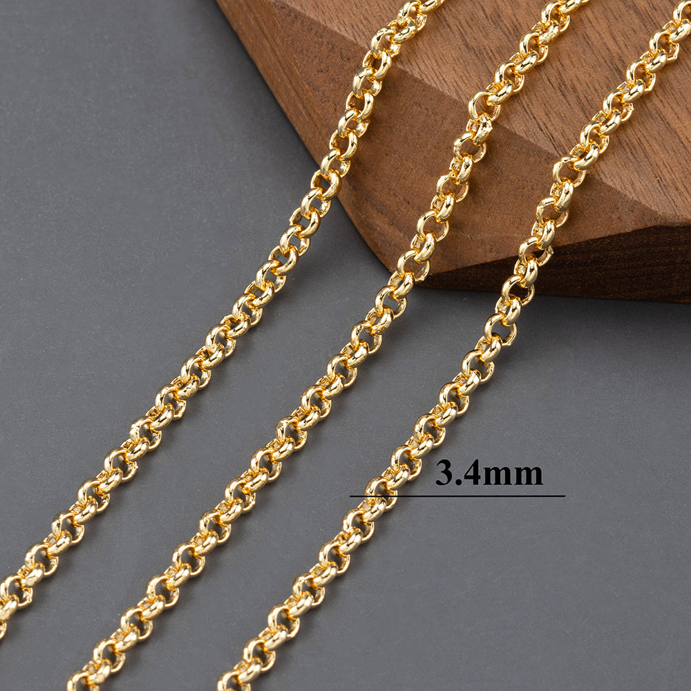 GUFEATHER C174,diy chain,pass REACH,nickel free,18k gold plated,copper,hand made,jewelry making,diy bracelet necklace,3m/lot