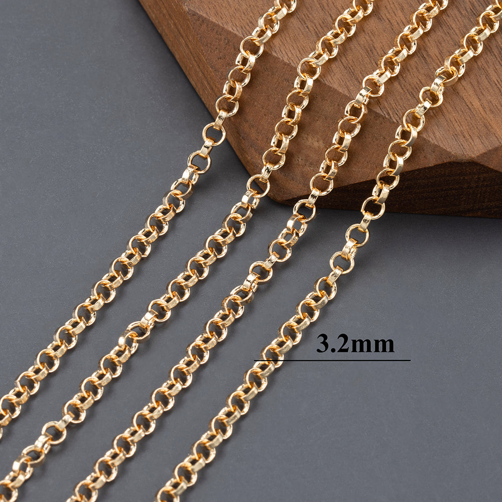 GUFEATHER C174,diy chain,pass REACH,nickel free,18k gold plated,copper,hand made,jewelry making,diy bracelet necklace,3m/lot