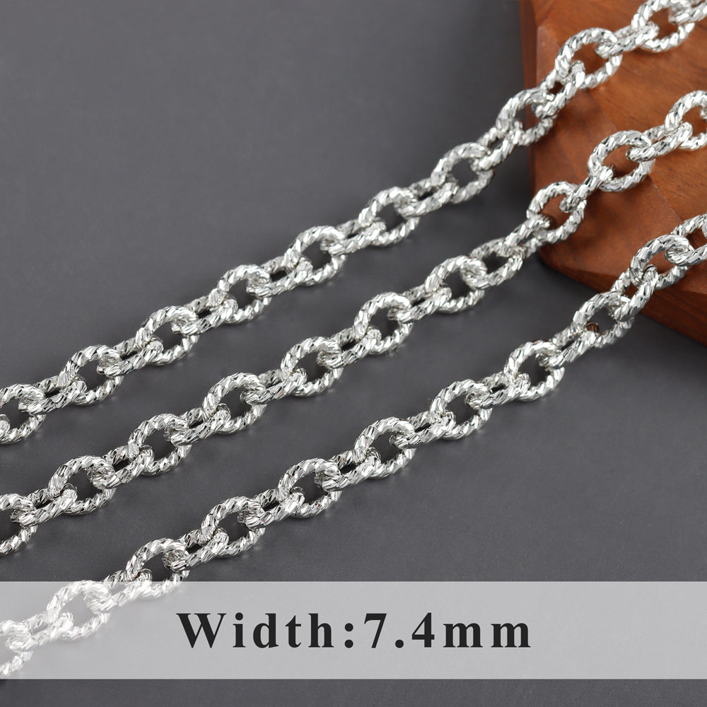 GUFEATHER C219, chaîne de bricolage, pass REACH, sans nickel, plaqué rhodium or 18 carats, cuivre, breloque, collier de bracelet à bricoler soi-même, fabrication de bijoux, 1 m/lot 