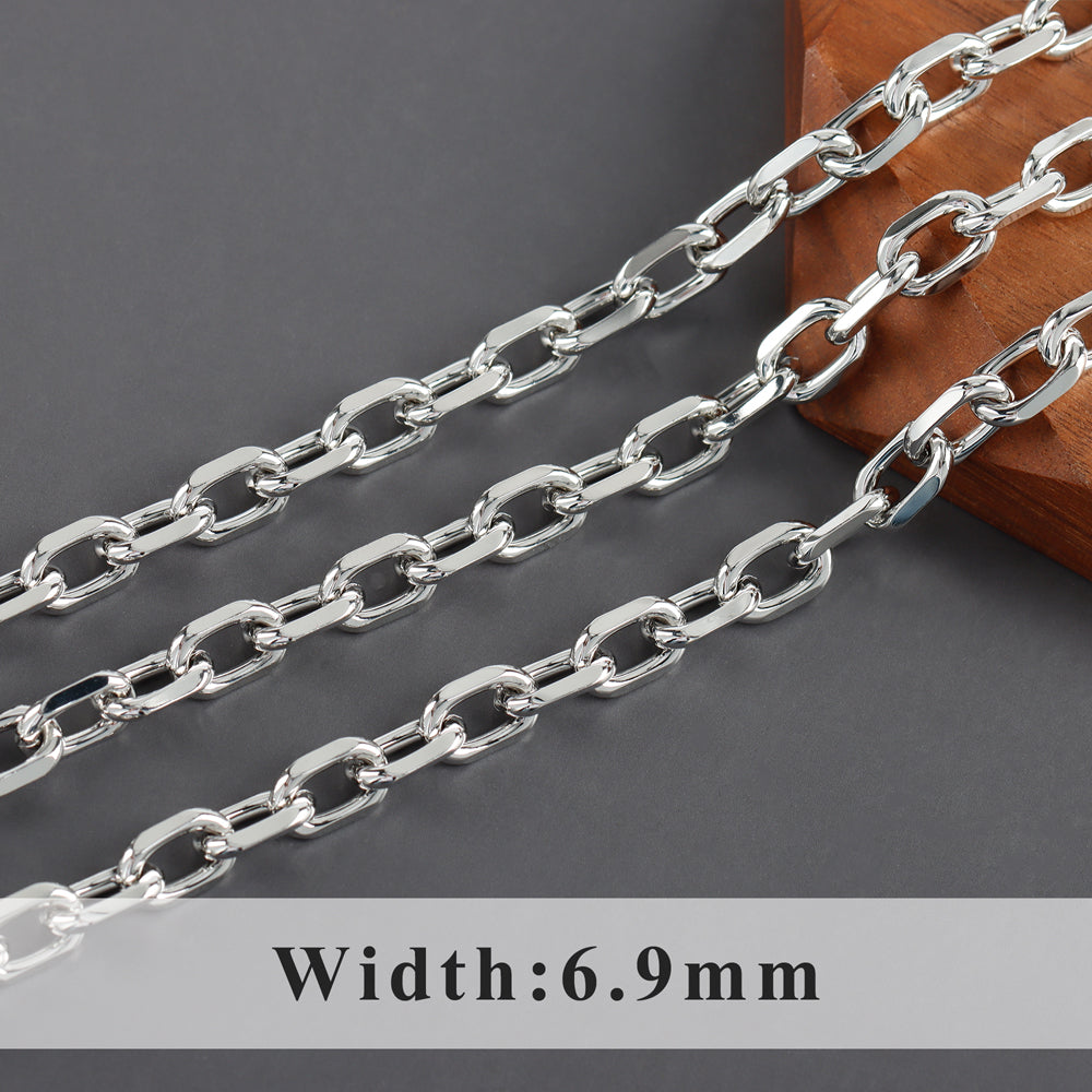 GUFEATHER C219, chaîne de bricolage, pass REACH, sans nickel, plaqué rhodium or 18 carats, cuivre, breloque, collier de bracelet à bricoler soi-même, fabrication de bijoux, 1 m/lot 