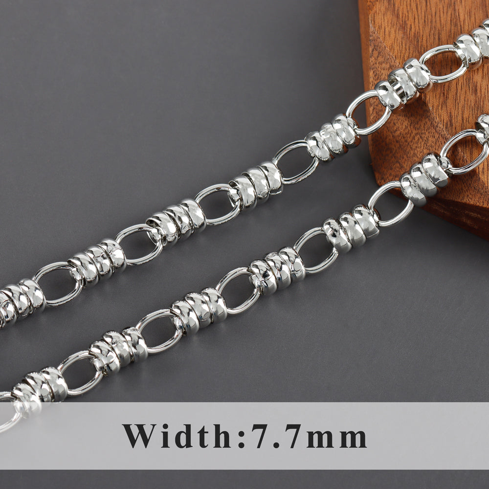 GUFEATHER C219, chaîne de bricolage, pass REACH, sans nickel, plaqué rhodium or 18 carats, cuivre, breloque, collier de bracelet à bricoler soi-même, fabrication de bijoux, 1 m/lot 