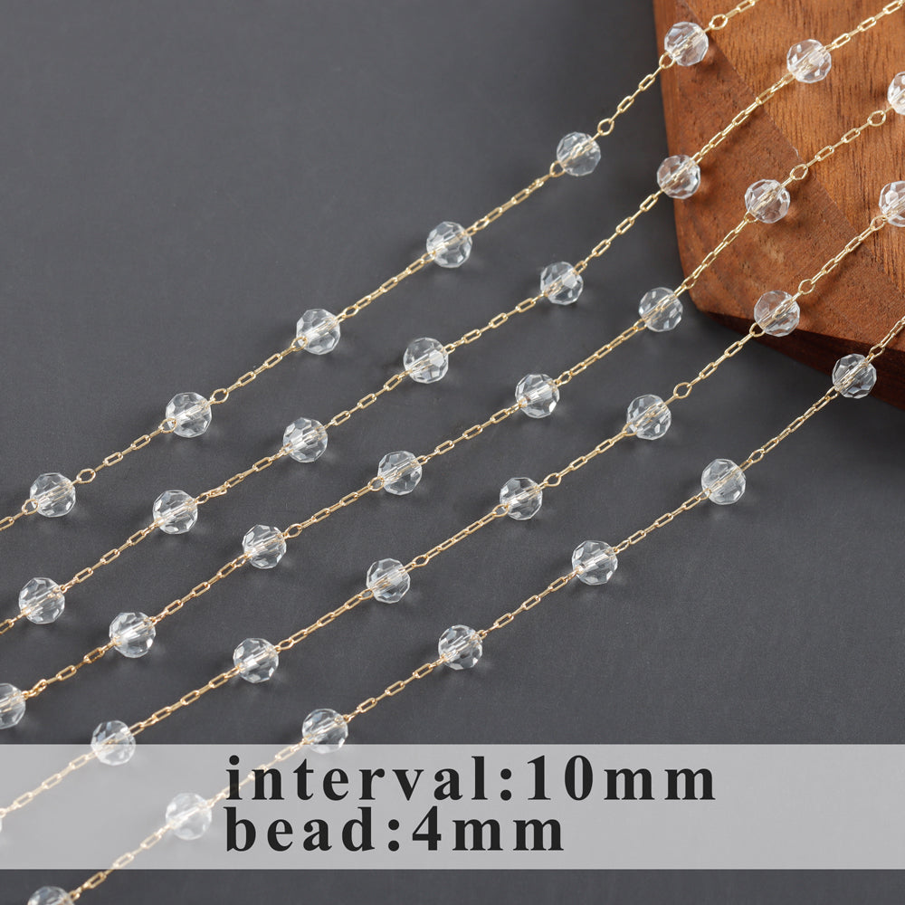 GUFEATHER C221, cadena diy, pass REACH, sin níquel, chapado en oro de 18 k, cobre, cristal, dije, collar de pulsera diy, fabricación de joyas, 1 m/lote 