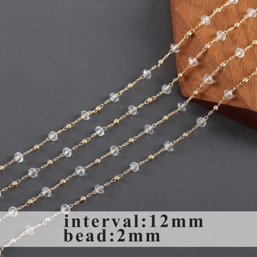 GUFEATHER C221, cadena diy, pass REACH, sin níquel, chapado en oro de 18 k, cobre, cristal, dije, collar de pulsera diy, fabricación de joyas, 1 m/lote 