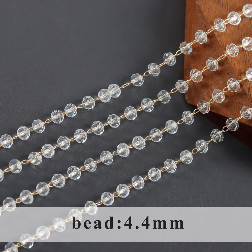 GUFEATHER C221, chaîne de bricolage, pass REACH, sans nickel, plaqué or 18 carats, cuivre, cristal, breloque, collier de bracelet à bricoler soi-même, fabrication de bijoux, 1 m/lot 