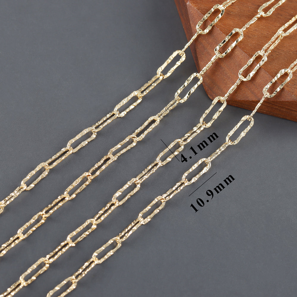 GUFEATHER C267, cadena diy, pass REACH, sin níquel, chapado en oro de 18 k, cobre, plata gruesa, fabricación de joyas, collar de pulsera diy, 1 m/lote 