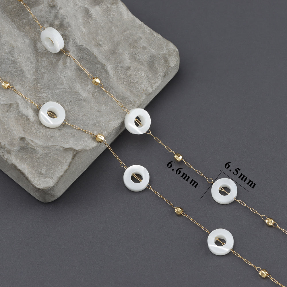 GUFEATHER C271, chaîne de bricolage, acier inoxydable, coquille naturelle, fait à la main, breloques, collier de bracelet à bricoler soi-même, résultats de fabrication de bijoux, 1 m/lot 