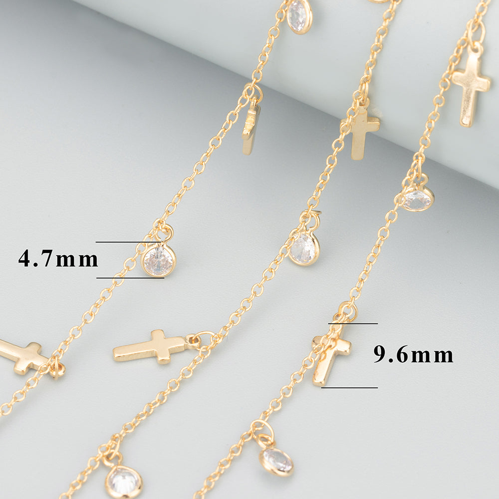 GUFEATHER C67,jewelry accessories,diy chain necklace,18k gold plated,copper,zircons,pass REACH,nickel free,jewelry making,1m/lot