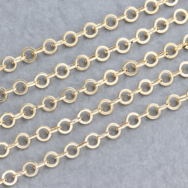 GUFEATHER C73,diy chain necklace,pass REACH,nickel free,18k gold plated,jewelry accessories,copper,charms,jewelry making,1m/lot