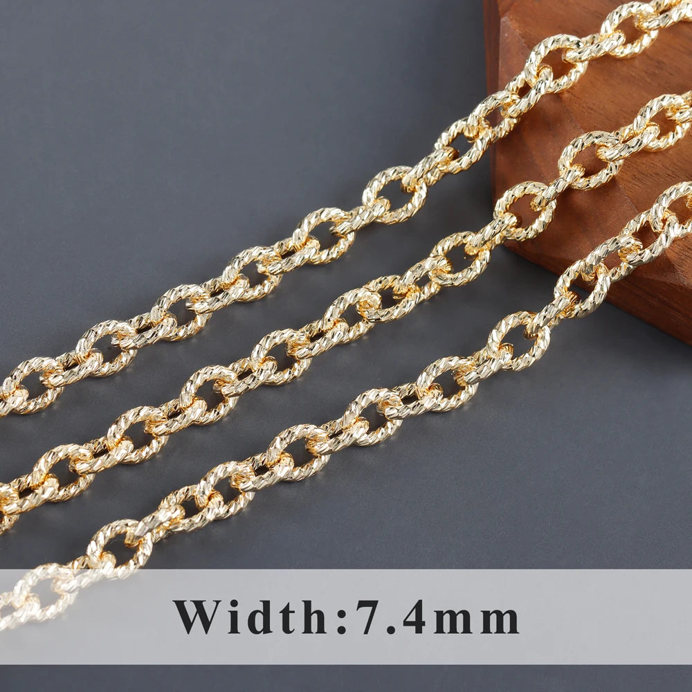 GUFEATHER C219, chaîne de bricolage, pass REACH, sans nickel, plaqué rhodium or 18 carats, cuivre, breloque, collier de bracelet à bricoler soi-même, fabrication de bijoux, 1 m/lot 