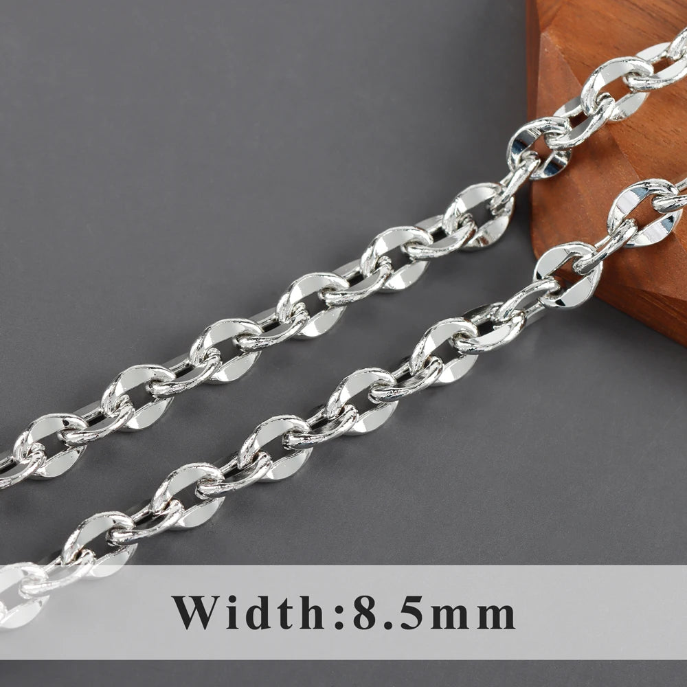 GUFEATHER C219, chaîne de bricolage, pass REACH, sans nickel, plaqué rhodium or 18 carats, cuivre, breloque, collier de bracelet à bricoler soi-même, fabrication de bijoux, 1 m/lot 