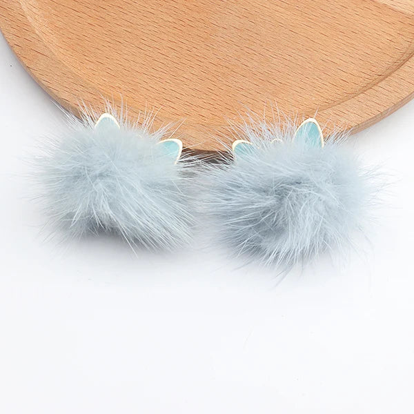 GUFEATHER M567,Cat pendant,jewelry accessories,real fur mink,fluffy ball,hand made,diy earrings pendant,jewelry making,10pcs/lot