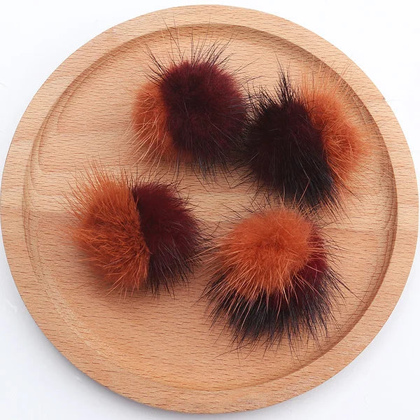 GUFEATHER M493,jewelry accessories,hand made,real fur mink,fluffy ball,diy accessories,diy earrings,jewelry making,6pcs/lot