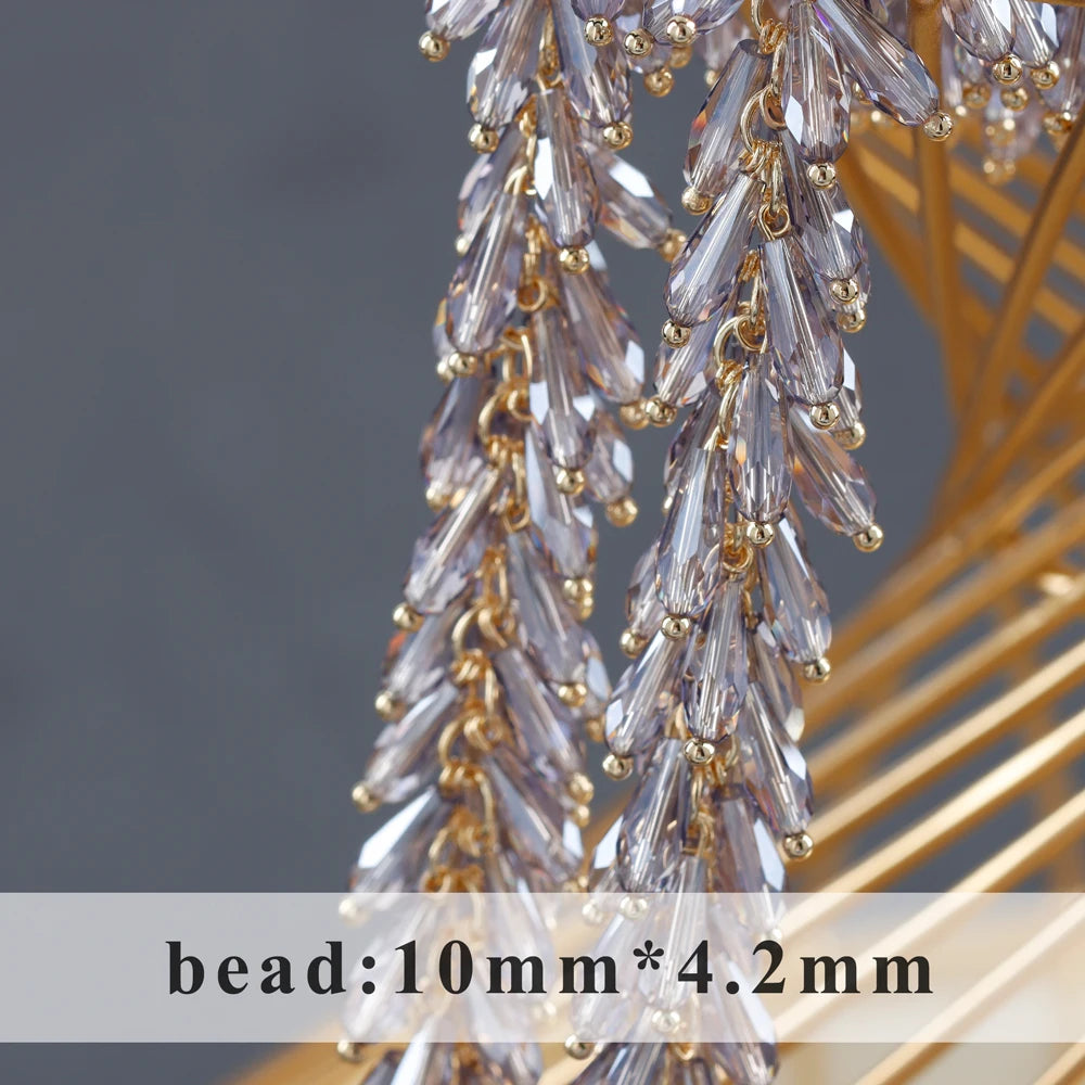 GUFEATHER C212, cadena, pass REACH, sin níquel, chapado en oro de 18 k, cobre, perla de plástico, cristal, collar diy, fabricación de joyas, 50 cm/lote 