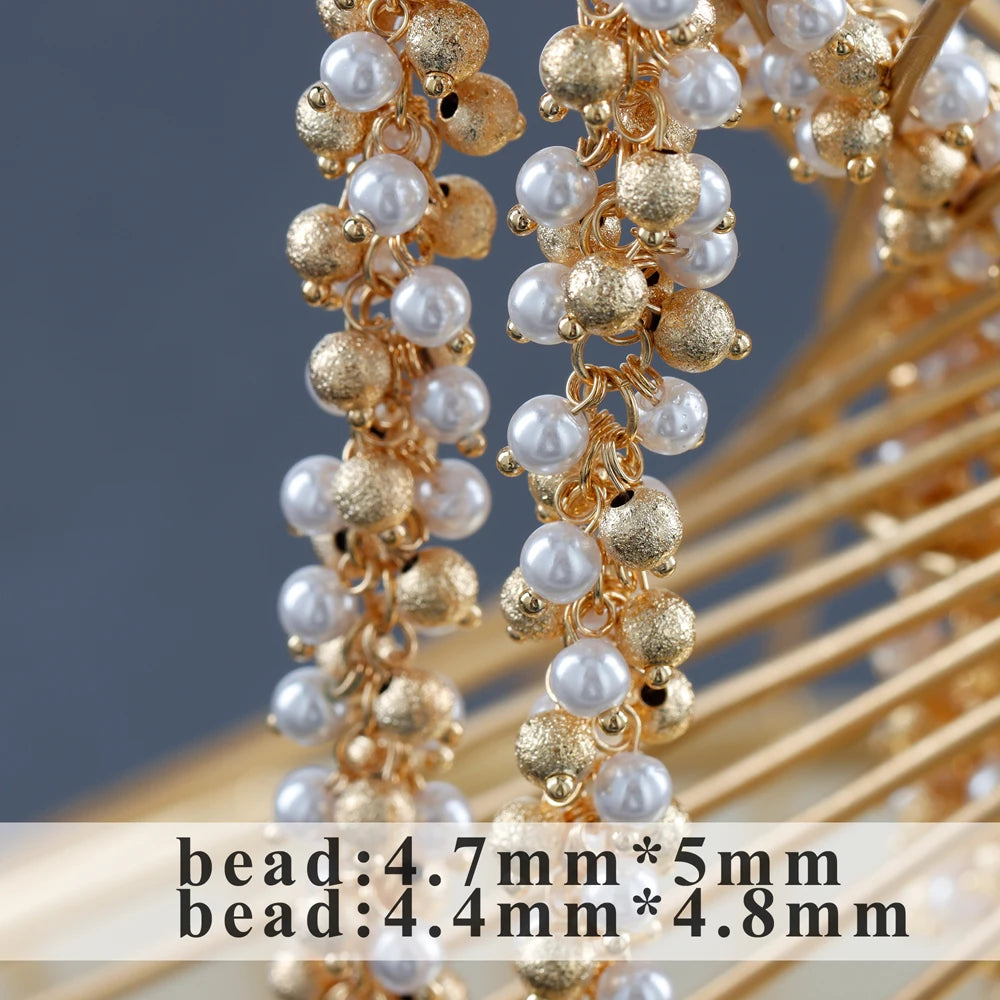 GUFEATHER C212, cadena, pass REACH, sin níquel, chapado en oro de 18 k, cobre, perla de plástico, cristal, collar diy, fabricación de joyas, 50 cm/lote 