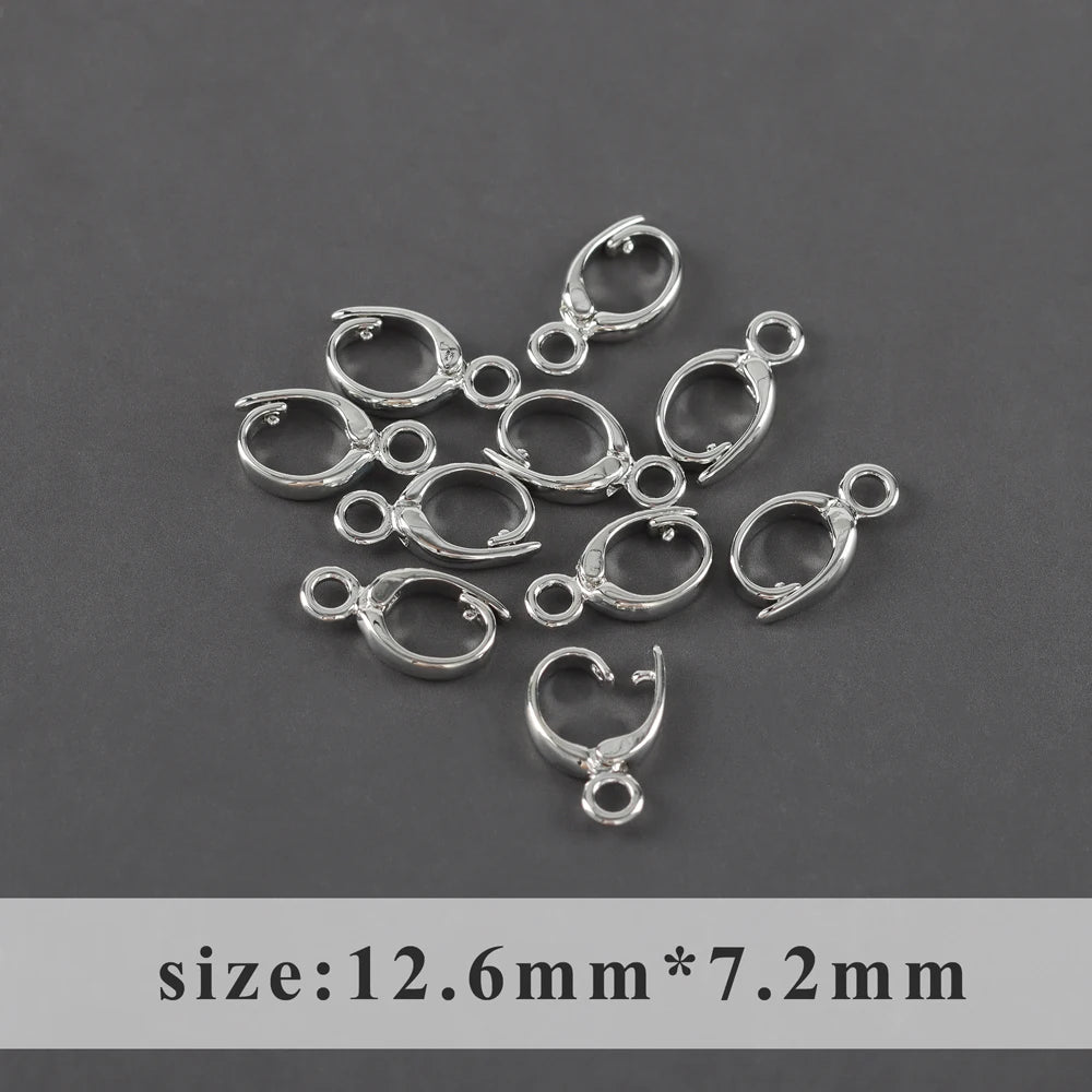 GUFEATHER M1087, accessoires de bricolage, connecteur, pass REACH, sans nickel, plaqué rhodium or 18 carats, cuivre, crochets, fabrication de bijoux, 10 pièces/lot 