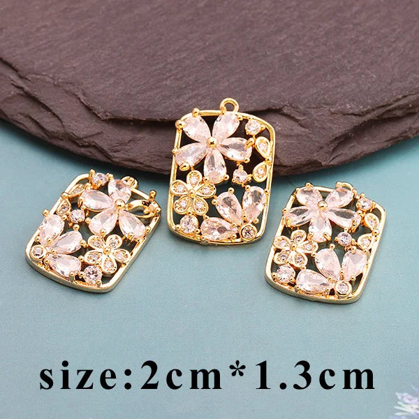 GUFEATHER M538,jewelry accessories,18k gold plated,copper,pass REACH,nickel free,diy zircon pendant,jewelry making,10pcs/lot