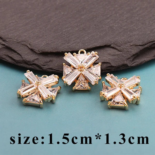 GUFEATHER M538,jewelry accessories,18k gold plated,copper,pass REACH,nickel free,diy zircon pendant,jewelry making,10pcs/lot