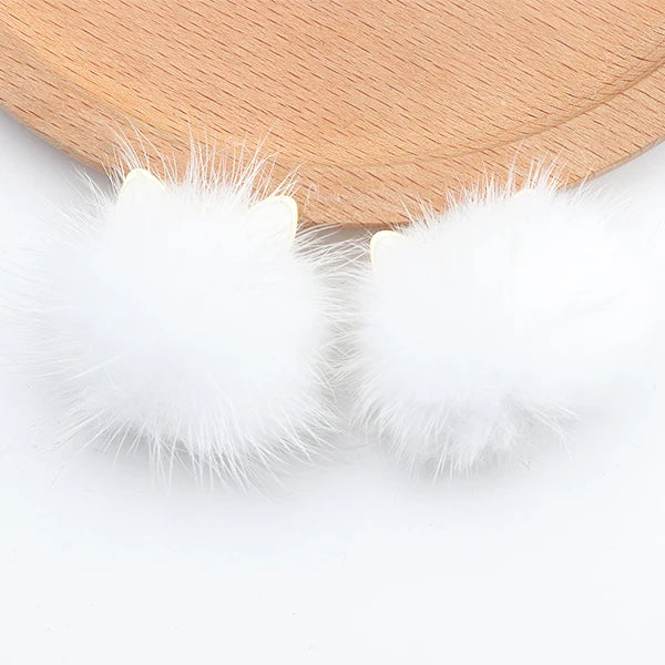 GUFEATHER M567,Cat pendant,jewelry accessories,real fur mink,fluffy ball,hand made,diy earrings pendant,jewelry making,10pcs/lot