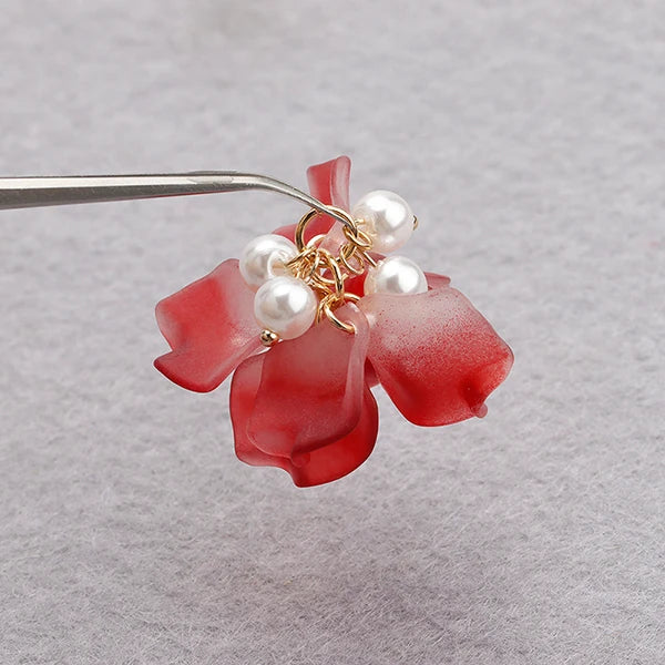 GUFEATHER M891,jewelry accessories,flower shape,copper metal,plastic pearl,resin,hand made,diy earrings,jewelry making,6pcs/lot