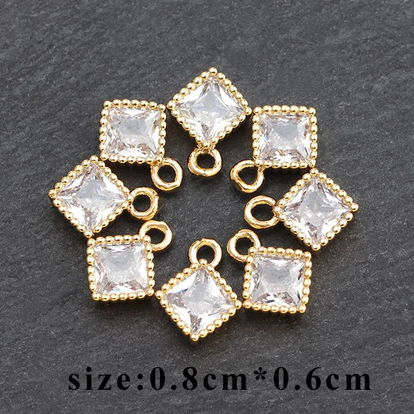 GUFEATHER M536, accessoires de bijoux, plaqué or 18 carats, zircons, pass REACH, sans nickel, fabrication de bijoux, pendentifs de boucles d'oreilles DIY, 20 pièces/lot 