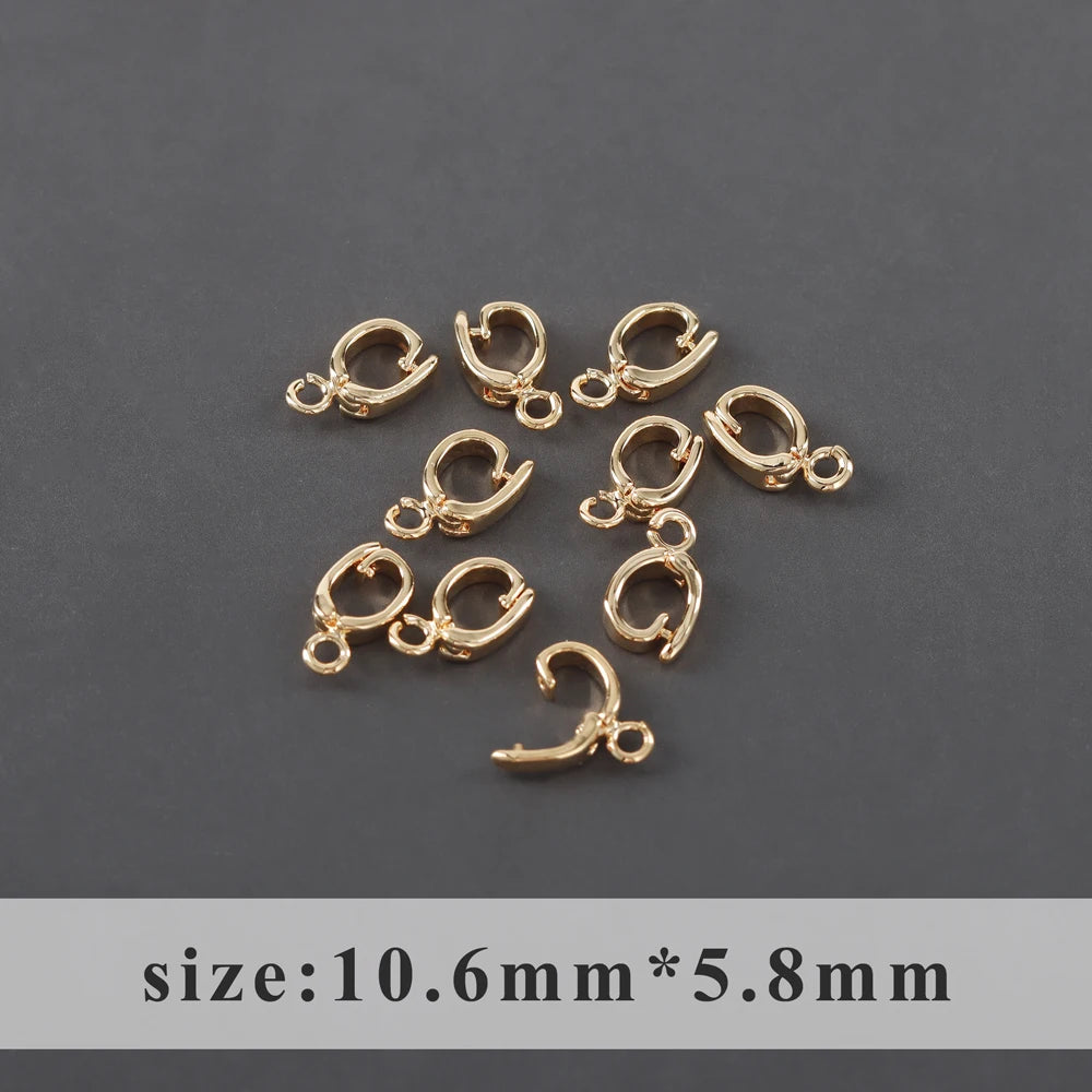 GUFEATHER M1087, accessoires de bricolage, connecteur, pass REACH, sans nickel, plaqué rhodium or 18 carats, cuivre, crochets, fabrication de bijoux, 10 pièces/lot 