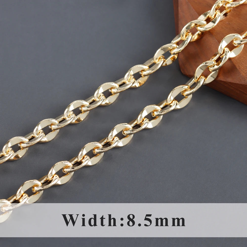 GUFEATHER C219, chaîne de bricolage, pass REACH, sans nickel, plaqué rhodium or 18 carats, cuivre, breloque, collier de bracelet à bricoler soi-même, fabrication de bijoux, 1 m/lot 