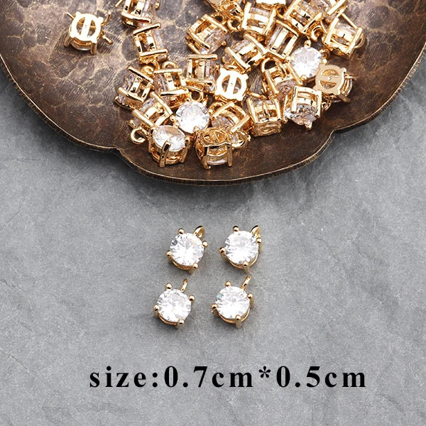 GUFEATHER M618, accessoires de bijoux, pass REACH, sans nickel, plaqué or 18 carats, fabrication de bijoux, pendentifs en zircon, boucles d'oreilles bricolage, 20 pièces/lot 