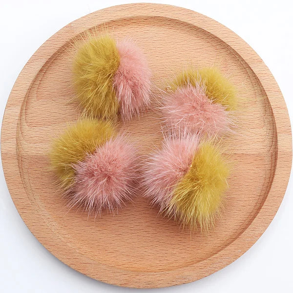 GUFEATHER M493,jewelry accessories,hand made,real fur mink,fluffy ball,diy accessories,diy earrings,jewelry making,6pcs/lot