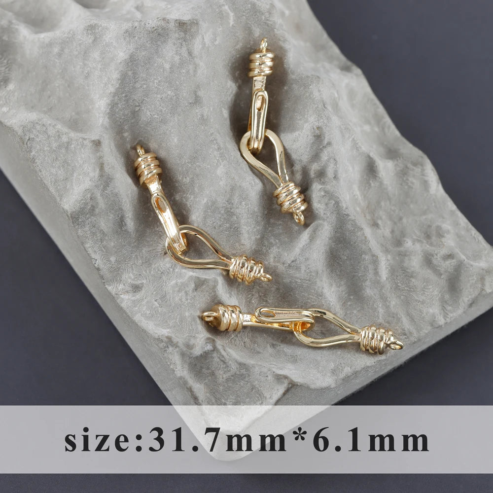 GUFEATHER M1107, accessoires de bijoux, crochets de fermoir, plaqué rhodium or 18 carats, métal cuivré, pass REACH, sans nickel, connecteur, 10 pièces/lot 