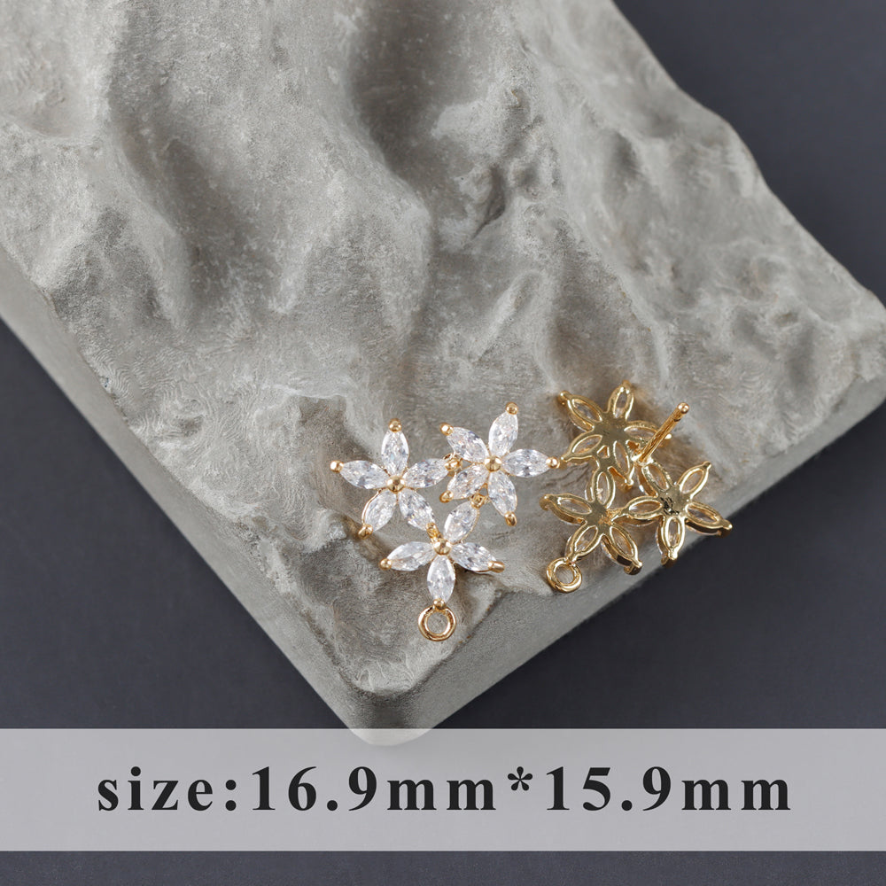 GUFEATHER M1093,jewelry accessories,18k gold plated,copper,zircons,pass REACH,nickel free,jewelry making,diy earring,6pcs/lot