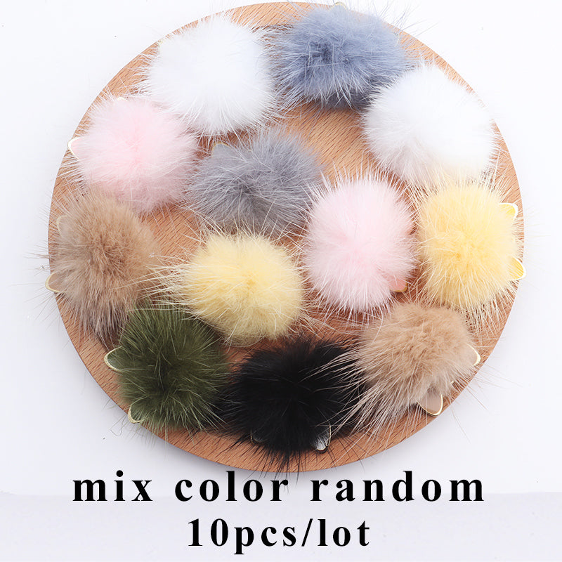 GUFEATHER M567,Cat pendant,jewelry accessories,real fur mink,fluffy ball,hand made,diy earrings pendant,jewelry making,10pcs/lot