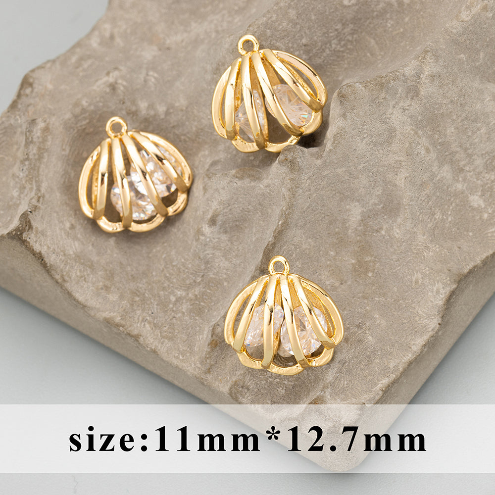 GUFEATHER M829,jewelry accessories,pass REACH,nickel free,18k gold plated,zircon pendants,jewelry making,diy earrings,10pcs/lot