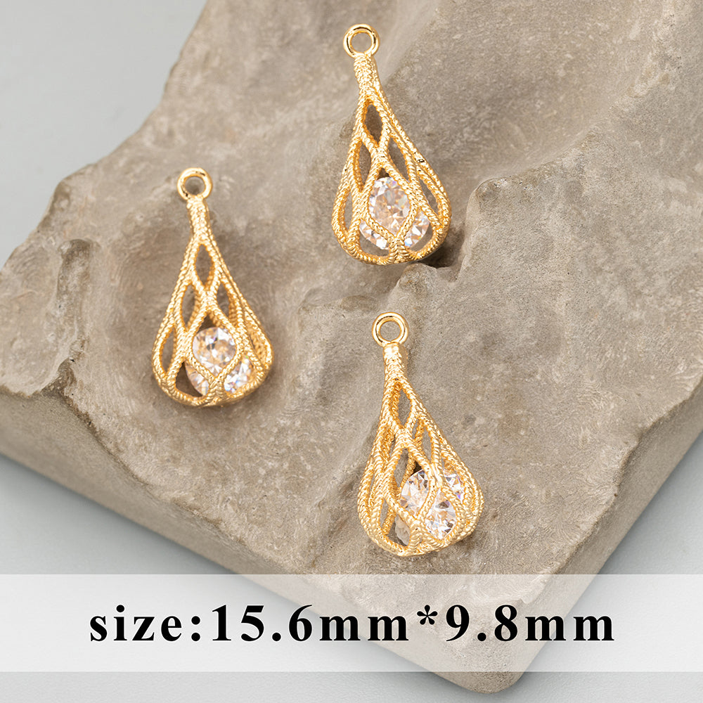 GUFEATHER M829,jewelry accessories,pass REACH,nickel free,18k gold plated,zircon pendants,jewelry making,diy earrings,10pcs/lot