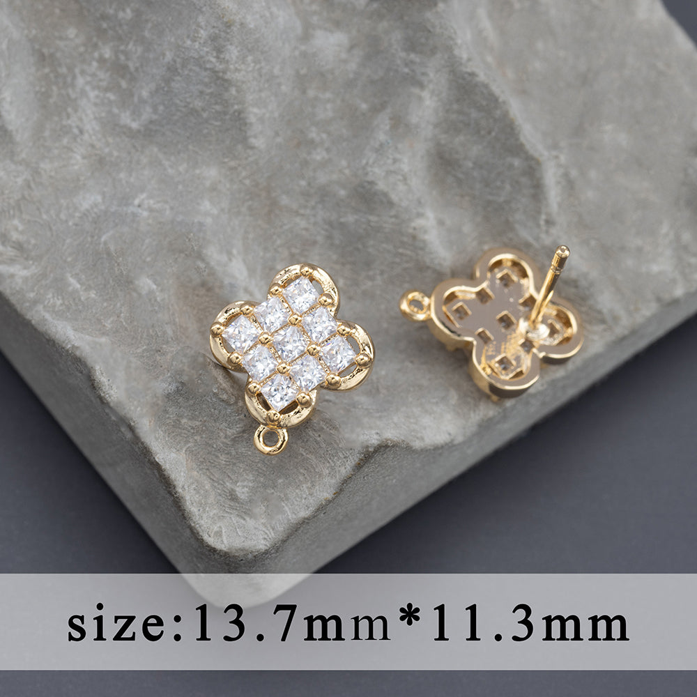 GUFEATHER MA68,jewelry accessories,pass REACH,nickel free,18k gold plated,copper,zircons,jewelry making,diy earrings,10pcs/lot