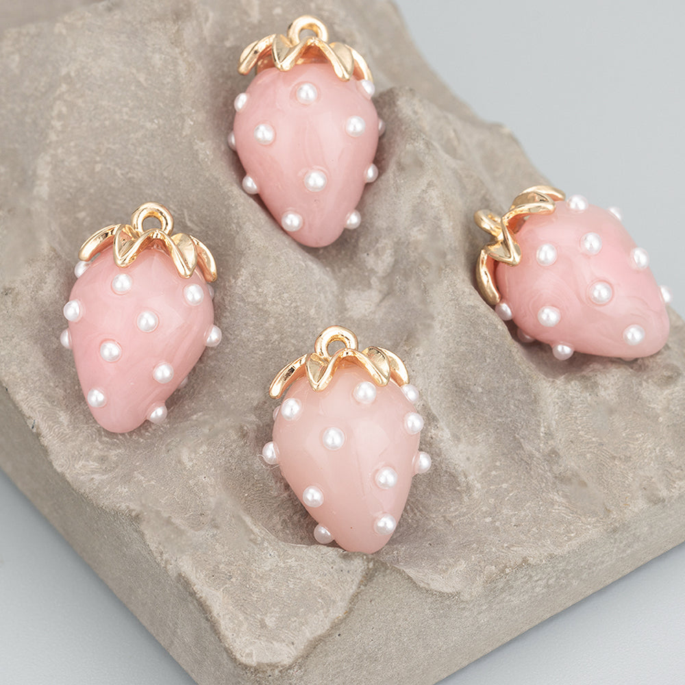 GUFEATHER MB69B,jewelry accessories,copper,plastic,jewelry findings,strawberry shape,hand made,charms,diy pendant,10pcs/lot