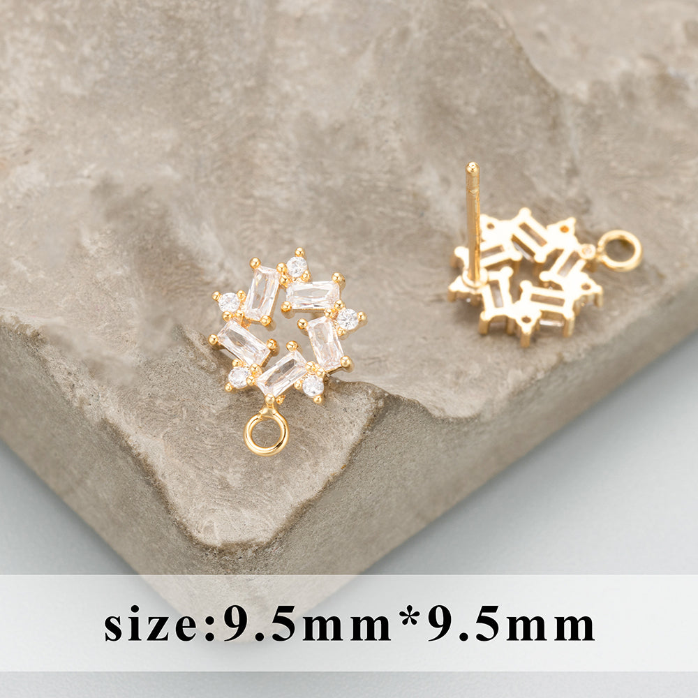 GUFEATHER MC51,jewelry accessories,18k gold plated,copper,zircons,hand made,charms,jewelry making findings,diy earrings,6pcs/lot