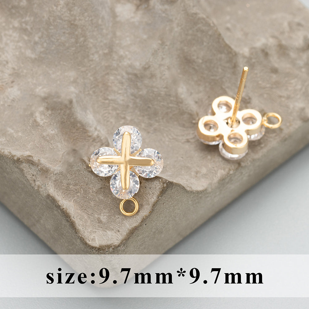 GUFEATHER MC51,jewelry accessories,18k gold plated,copper,zircons,hand made,charms,jewelry making findings,diy earrings,6pcs/lot