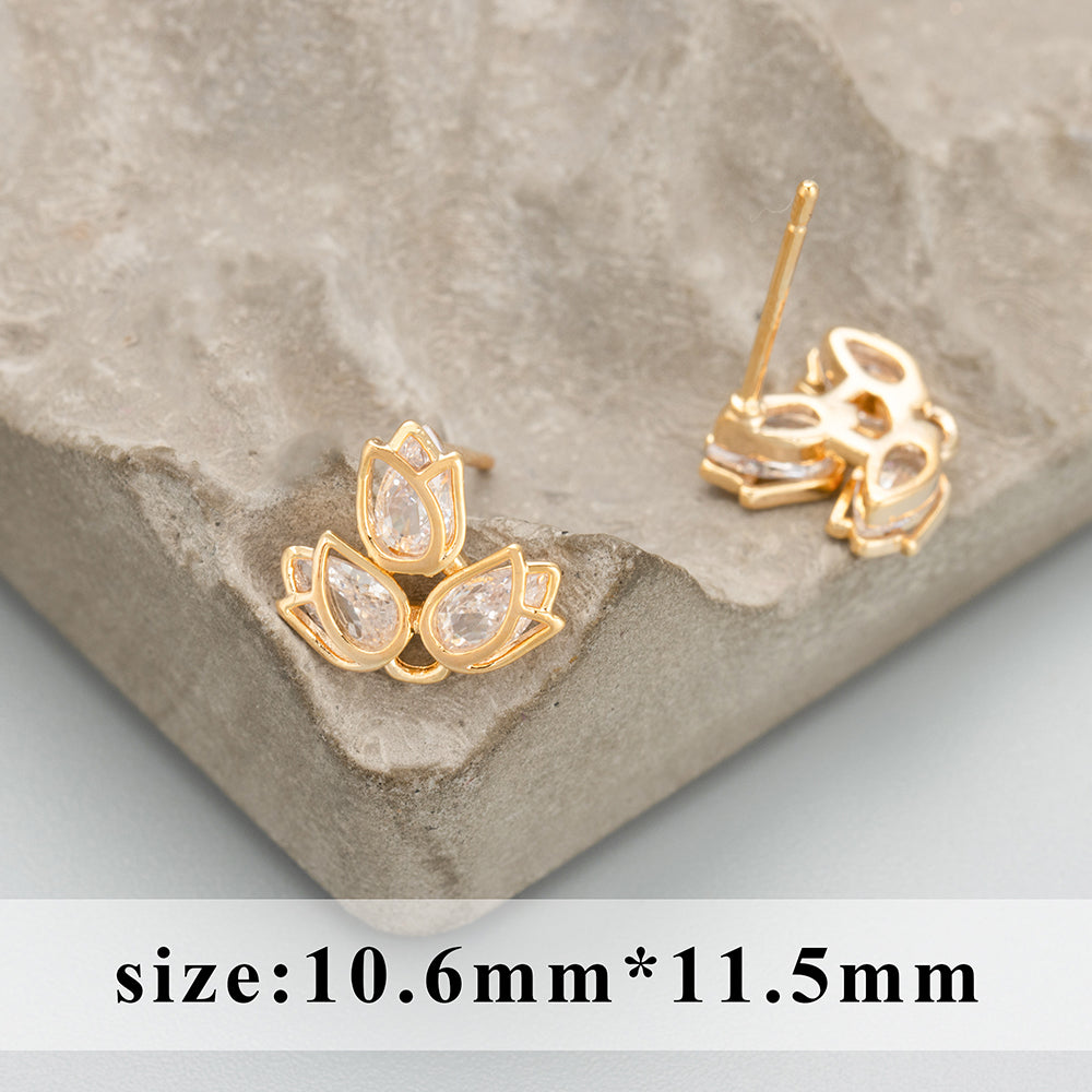 GUFEATHER MC51,jewelry accessories,18k gold plated,copper,zircons,hand made,charms,jewelry making findings,diy earrings,6pcs/lot