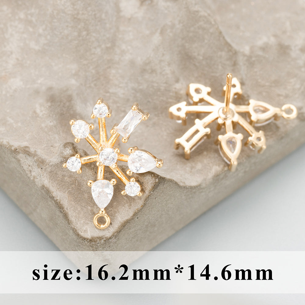 GUFEATHER MC51,jewelry accessories,18k gold plated,copper,zircons,hand made,charms,jewelry making findings,diy earrings,6pcs/lot