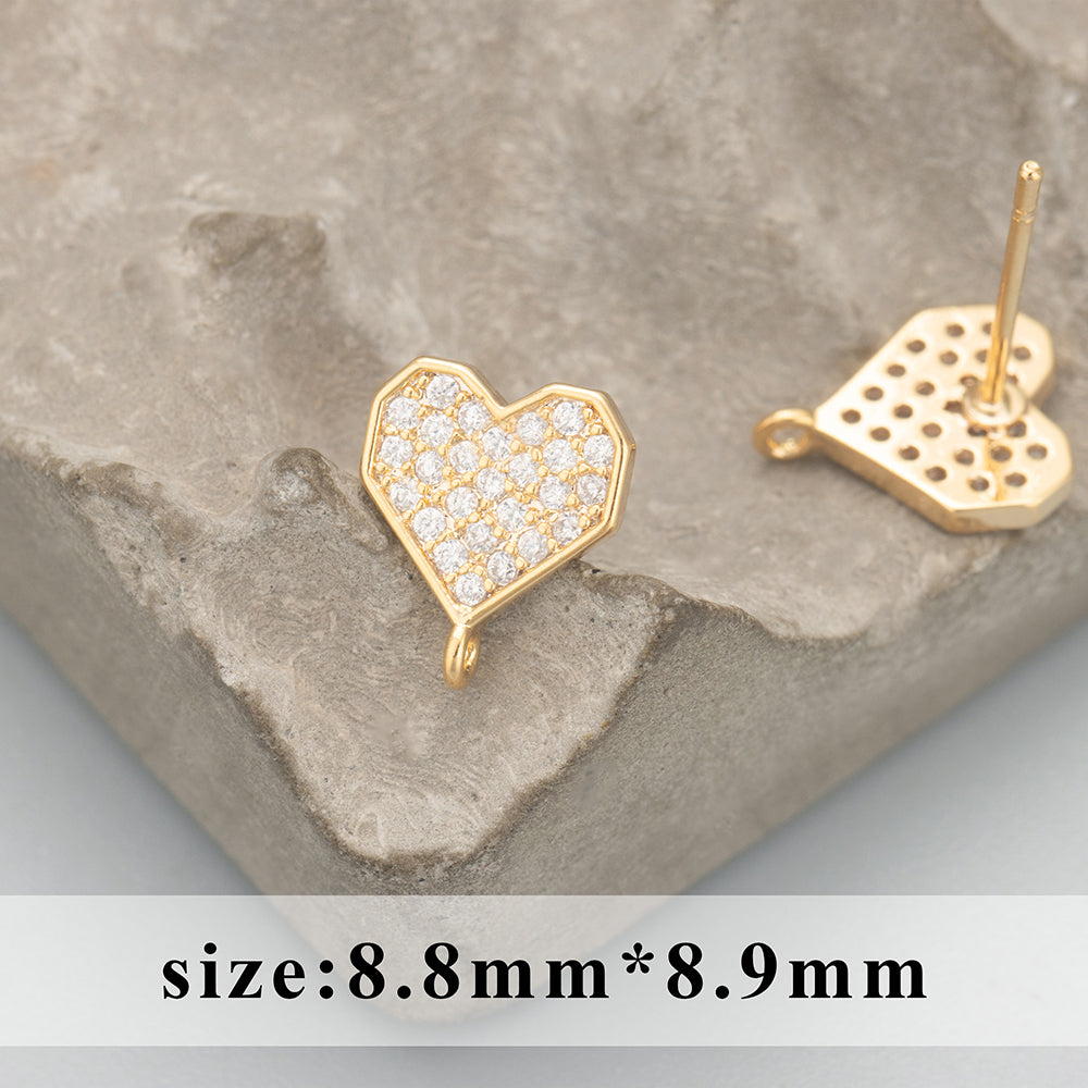 GUFEATHER MC81,jewelry accessories,18k gold rhodium plated,copper,zircons,hand made,charms,jewelry making,diy earrings,6pcs/lot