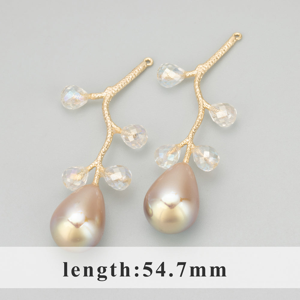 GUFEATHER MD64,jewelry accessories,18k gold plated,copper,plastic pearl,hand made,charms,jewelry making,diy pendants,4pcs/lot