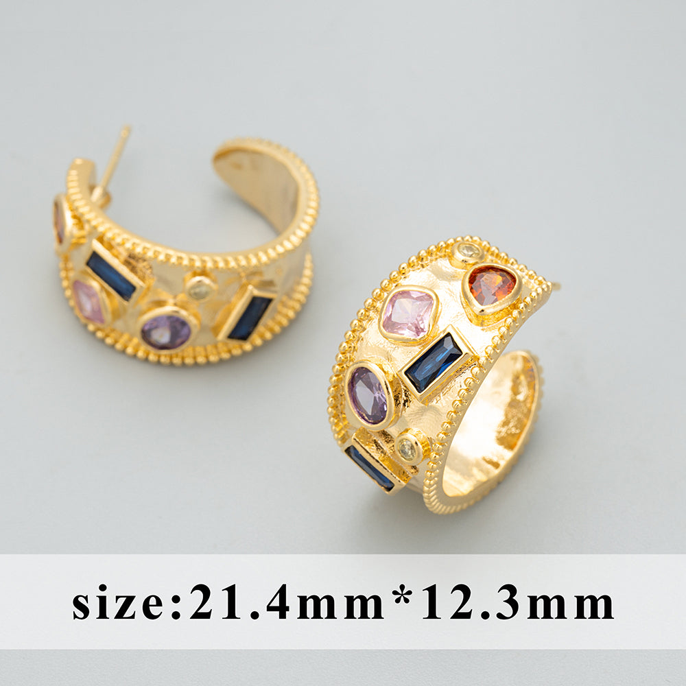 GUFEATHER ME35,earrings for women,18k gold rhodium plated,copper,zircons,hoop ear buckle,drop earrings,fashion jewelry,4pcs/lot