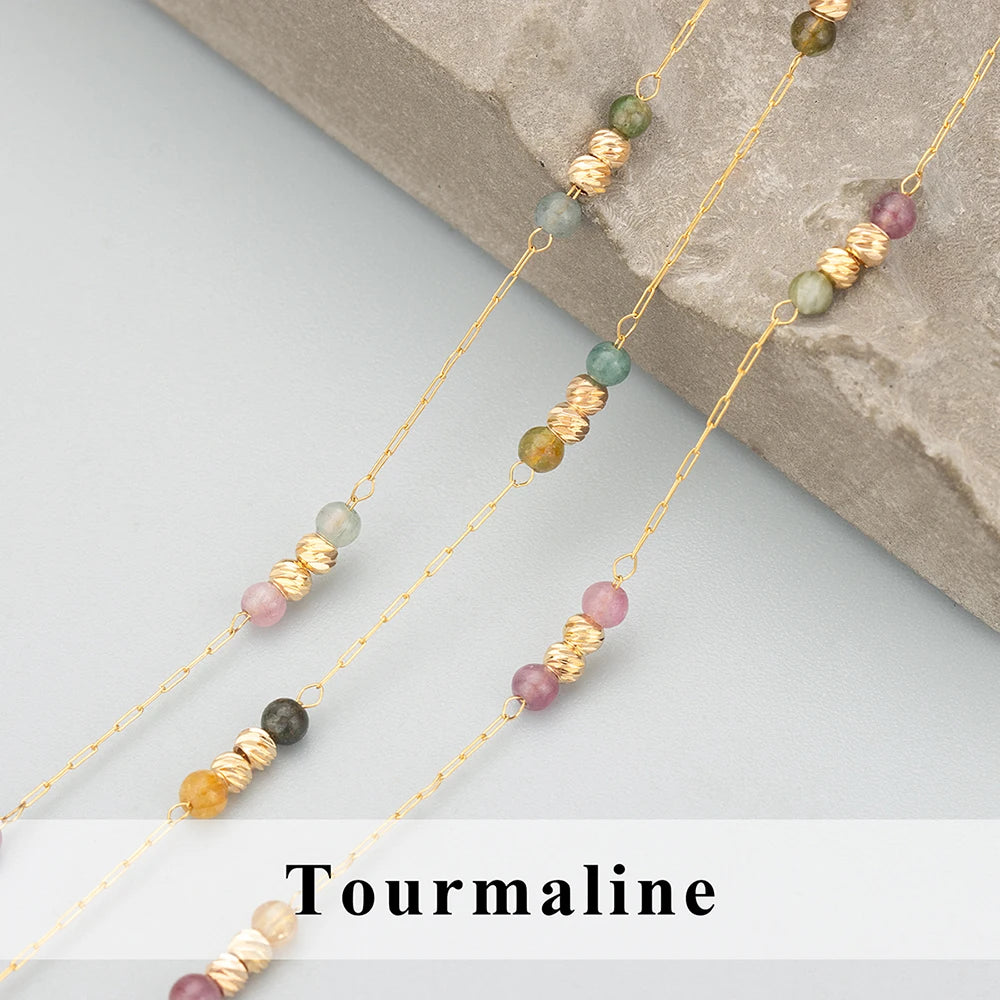 GUFEATHER C292, chaîne de bricolage, acier inoxydable, pierre naturelle, fait à la main, perles, résultats de fabrication de bijoux, collier de bracelet à faire soi-même, 1 m/lot 