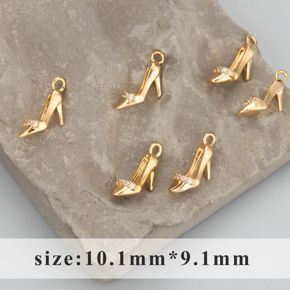 GUFEATHER MB13, accesorios de joyería, sin níquel, chapado en oro de 18k, metal de cobre, circonitas, dijes, fabricación de joyas, colgantes diy, 6 unids/lote 