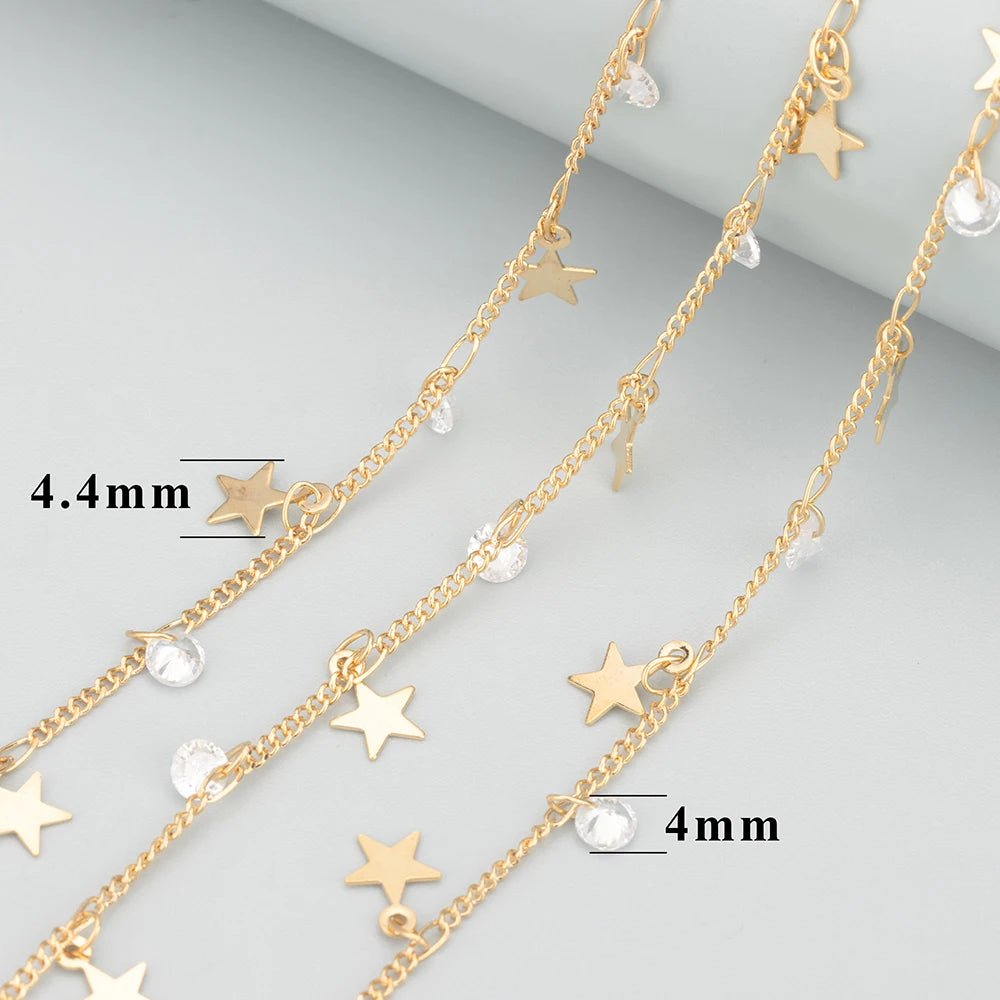 GUFEATHER C67,jewelry accessories,diy chain necklace,18k gold plated,copper,zircons,pass REACH,nickel free,jewelry making,1m/lot