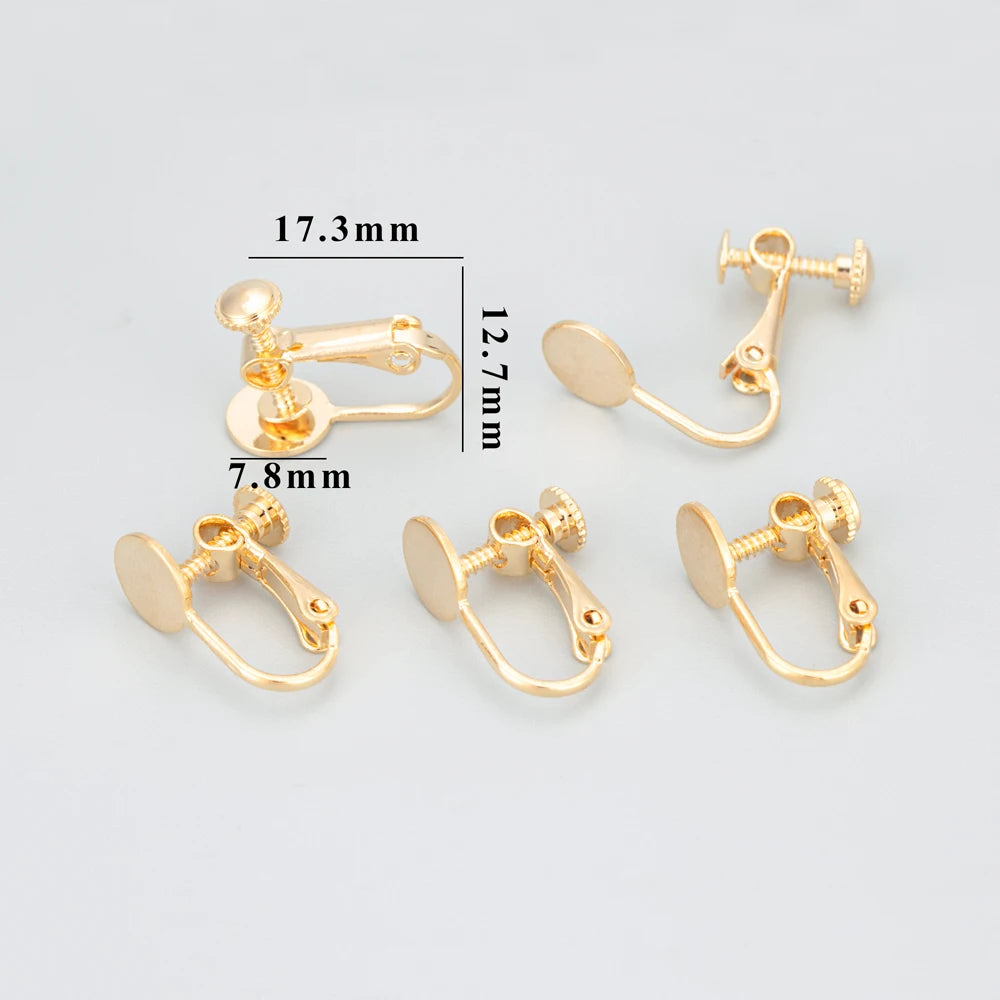 GUFEATHER MB74, accesorios de joyería, sin níquel, chapado en oro de 18 k, cobre, cierre, pendientes para mujer, clip para la oreja, fabricación de joyas, 10 unids/lote 