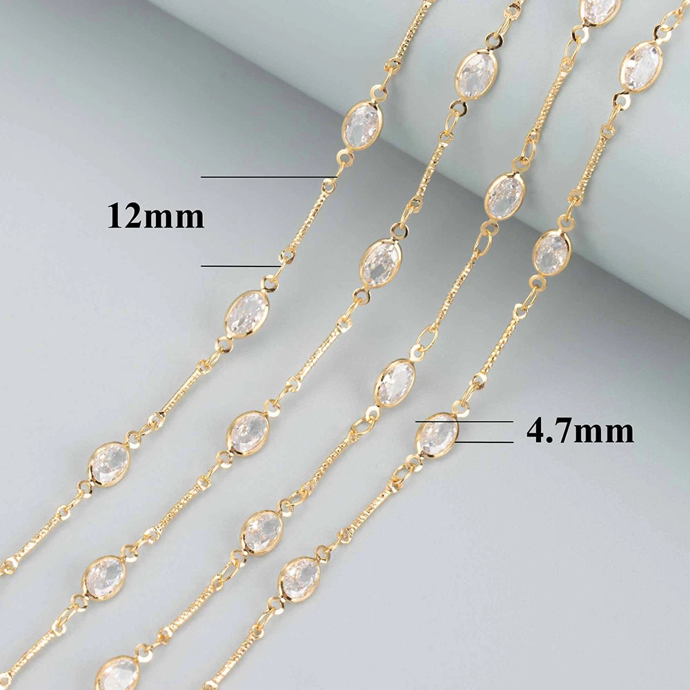 GUFEATHER C290, cadena diy, pass REACH, sin níquel, chapado en oro de 18k, metal de cobre, circonitas, fabricación de joyas, collar de pulsera diy, 1 m/lote 