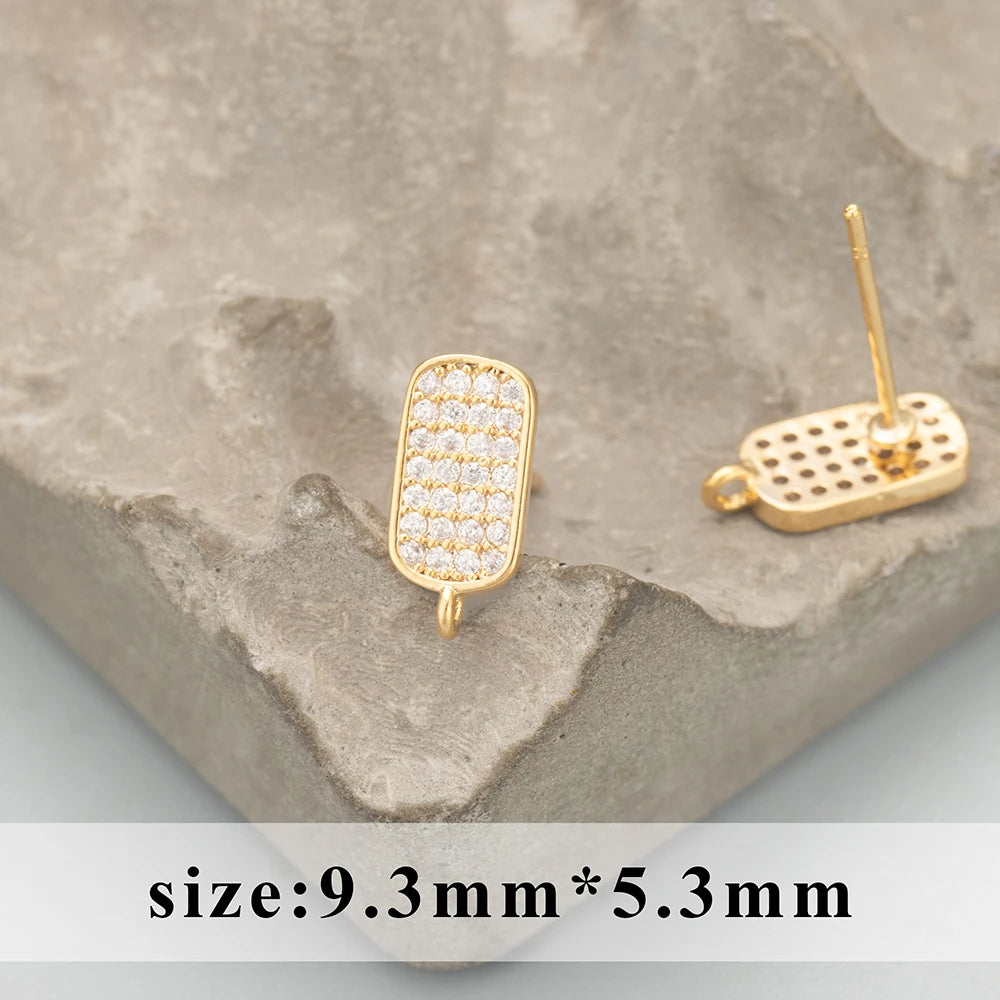 GUFEATHER MC81,jewelry accessories,18k gold rhodium plated,copper,zircons,hand made,charms,jewelry making,diy earrings,6pcs/lot