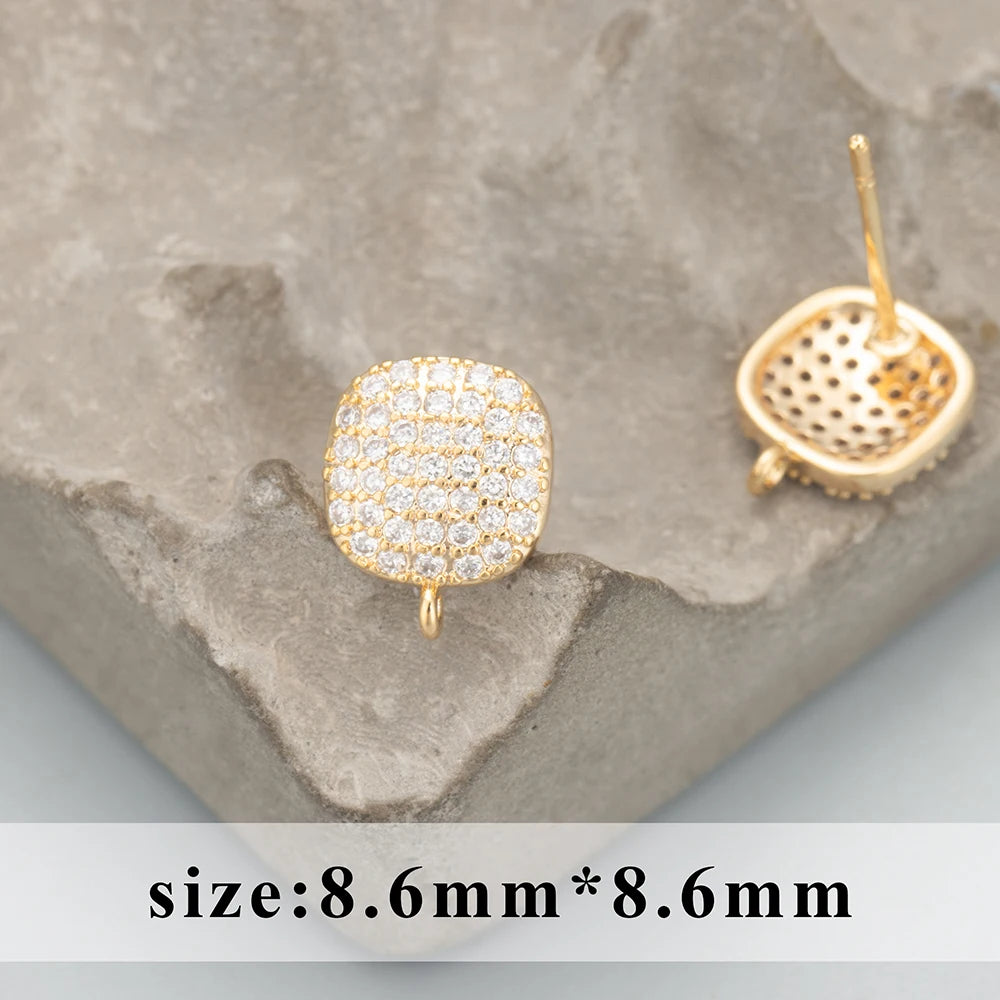 GUFEATHER MC81,jewelry accessories,18k gold rhodium plated,copper,zircons,hand made,charms,jewelry making,diy earrings,6pcs/lot